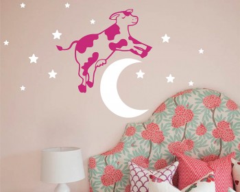 Cow Jumped Over the Moon Wall Decal Nursery Wall Decal